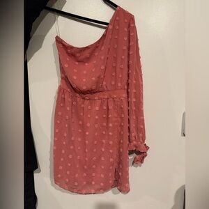 One-Shoulder Pink Dress